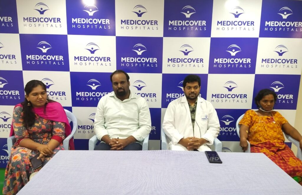 Dr. Lokesh and Dr. Trilok of Medicover Hospitals with Patient _ Mrs. Sheshamma