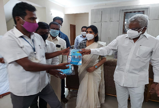 SANITIZERS AND MASKS DISTRIBUTED