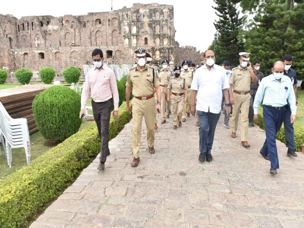 C.S. Somesh Kumar visited Golkonda Fort today and inspected arrangements being made for 15th August Independence Day Celebrations..