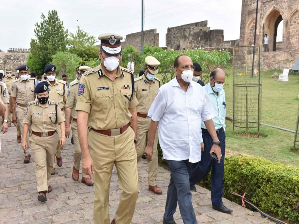 C.S. Somesh Kumar visited Golkonda Fort today and inspected arrangements being made for 15th August Independence Day Celebrations..