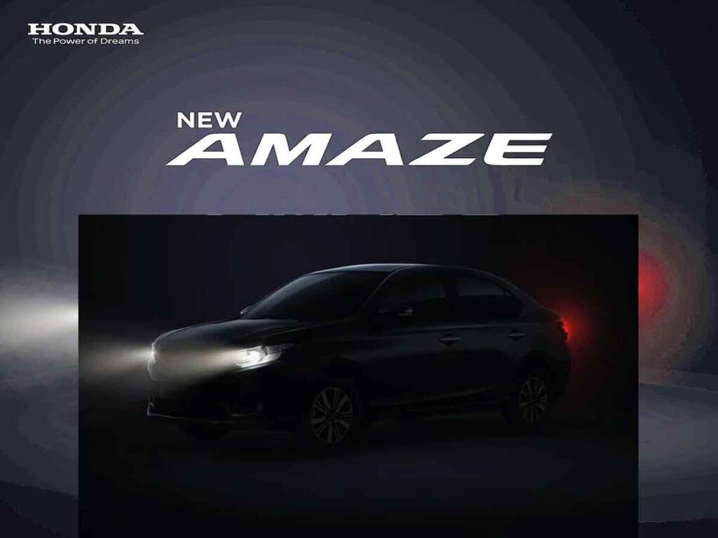 Honda Cars India opens pre-launch bookings for upcoming New Amaze