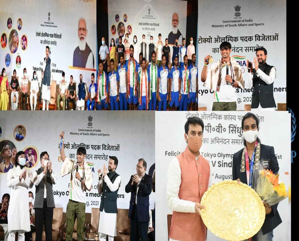 India’s Olympic Medalists receive Hero’s Welcome, Felicitated by Sports Minister Shri Anurag Thakur
