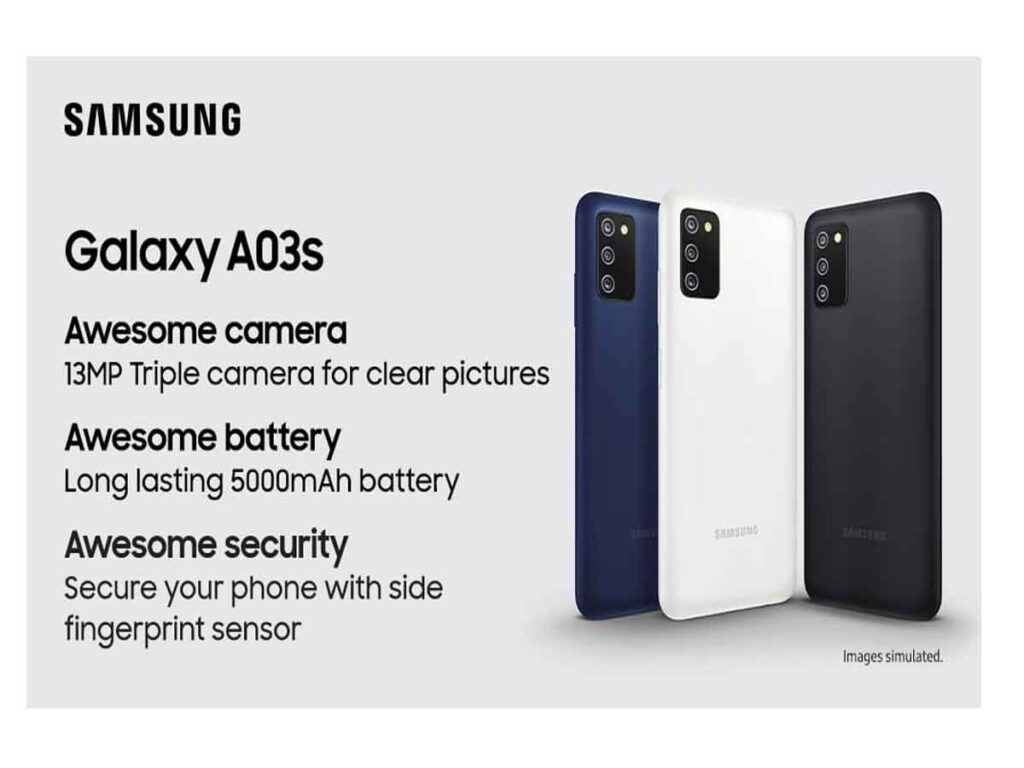 Samsung India Launches Galaxy A03s with Big 6.5’’Infinity-V Display and 5000mAh Battery and Fingerprint Sensor 