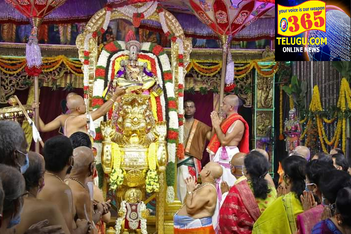 Sri Malayappa Swamy was seated on Simha Vahanam 