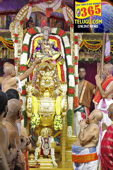 Sri Malayappa Swamy was seated on Simha Vahanam 