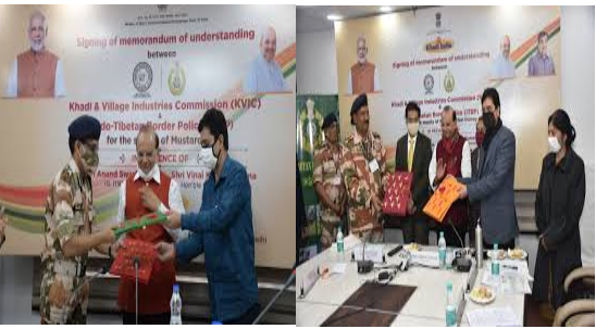 Khadi and Village Industries Commission Signs MoU with ITBP ,Paramilitary Forces to Use Khadi Durries