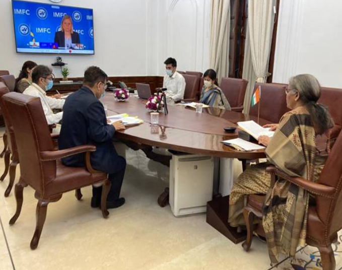 Minister Nirmala Sitharaman attends Plenary Meeting of IMFC of IMF through video-conference