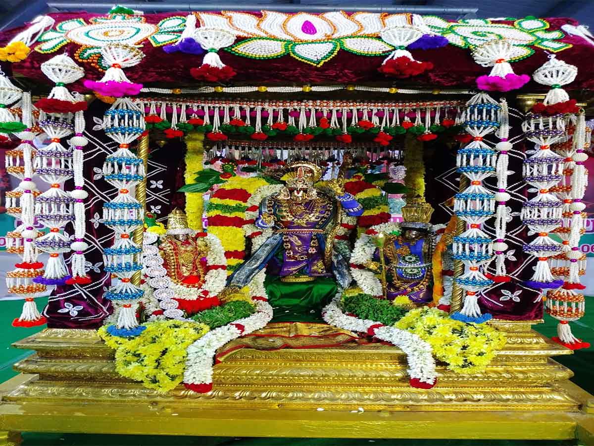 Sri Prasannavenkateshwaraswamy's look at the decoration of Sri Kodanda Ramaswamy