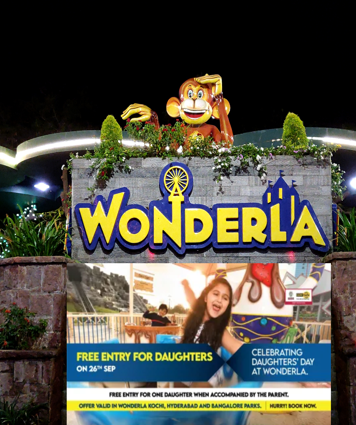 Wonderla offers free park entry to all daughters, this Daughters Day