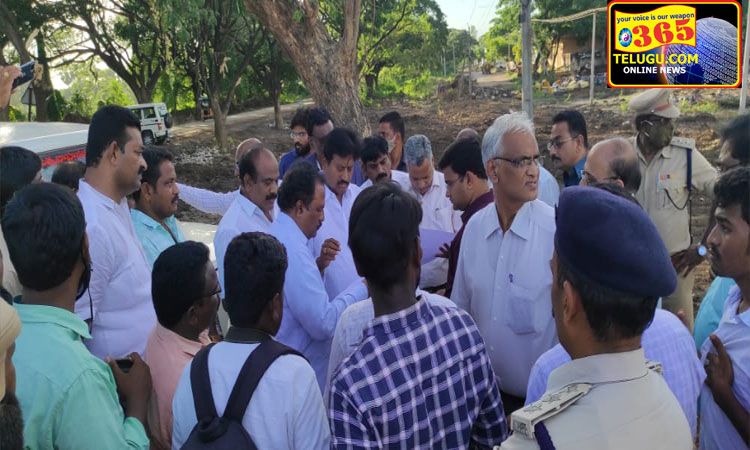 Site inspection for construction of bus station on Jaggayyapeta highway